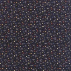 Dark fabric with a small floral print pattern.