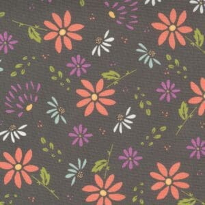 Colorful floral pattern on a dark background.