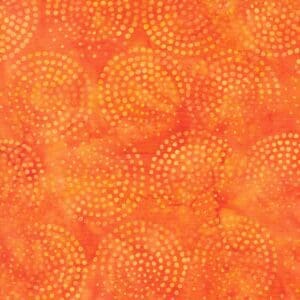 Orange abstract pattern with circular dotted designs.