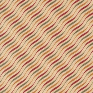 Wavy lines pattern in earthy tones of red, orange, yellow, and green.