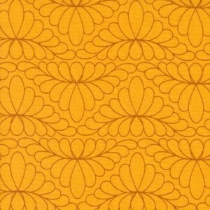 Seamless orange floral pattern with overlapping petals.