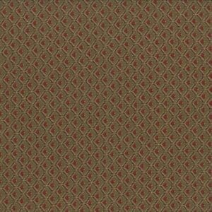 Detailed intricate pattern with green and red elements on a brown background.