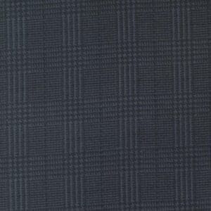 Close-up of dark grey fabric with subtle plaid pattern.