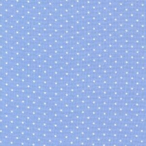 Light blue fabric with small white polka dots pattern.