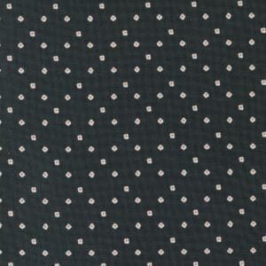 Black fabric with small white polka dots arranged evenly.