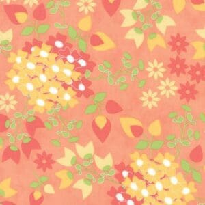Seamless floral pattern with warm autumn colors.