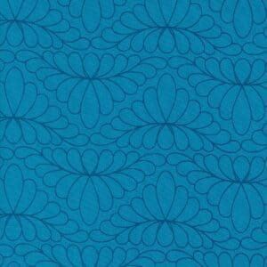 Blue abstract pattern with curved lines and shapes.