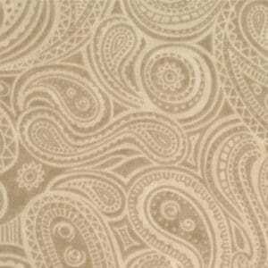 Beige fabric with an intricate paisley pattern.