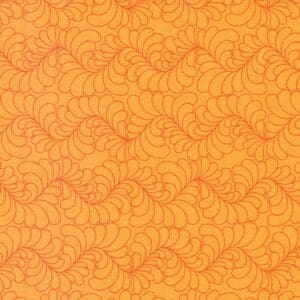 Orange background with a repeating scallop pattern.