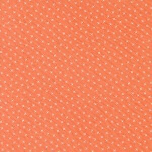 Orange background with small white polka dots.