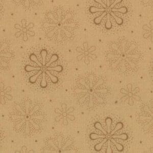 Vintage beige wallpaper with subtle floral and star patterns.