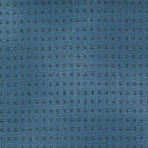 Blue fabric with a subtle geometric pattern.