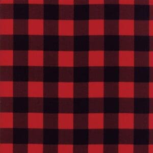 Red and black buffalo plaid fabric pattern.