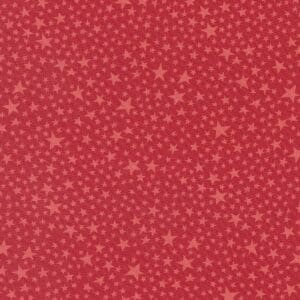 Red background patterned with various star shapes.