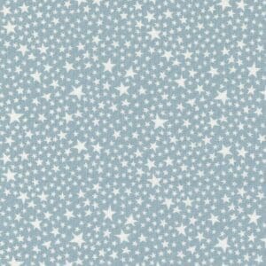 Light blue background with white stars and dots pattern.