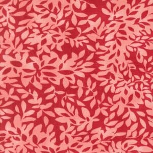 Red and pink leaf pattern fabric design.