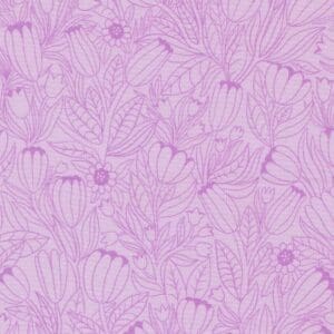 Purple floral pattern with abstract leaves.
