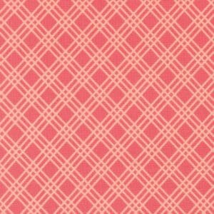 Red and white crisscross textile pattern.