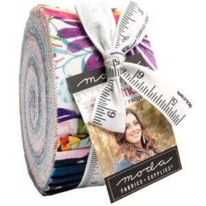 Rolled fabric bundle with decorative ribbon bow.