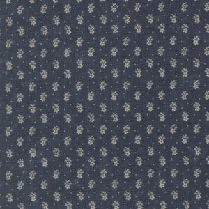 Dark fabric with small floral pattern.