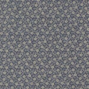 Blue floral patterned fabric with small flowers.