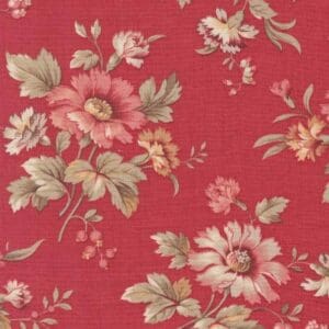 Floral pattern on red textured background.