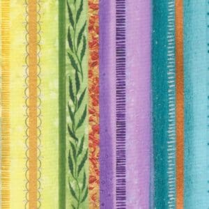 Colorful fabric with vertical stripes pattern.