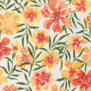 Floral pattern with orange and yellow flowers.