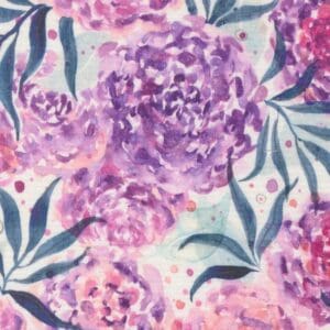Floral pattern with purple and pink flowers.