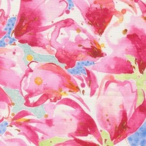Pink and red watercolor floral pattern.