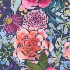 Colorful floral pattern with various blossoms.