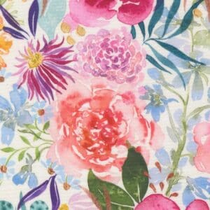 Vibrant floral pattern with colorful flowers.