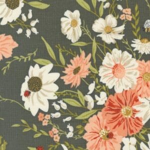 Floral pattern with pink and white flowers.