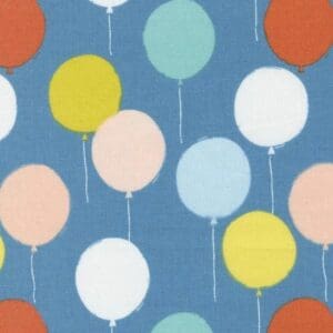 Colorful balloons on a blue background.