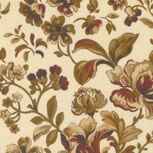 Vintage floral pattern with brown and red.