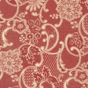 Red floral and paisley pattern design.