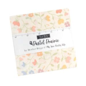 Pastel fabric square with floral pattern.