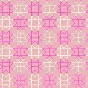 Pink and white geometric star pattern.