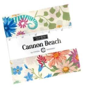 Floral fabric swatches labeled "Cannon Beach.