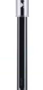 Black gel pen with clear plastic cap
