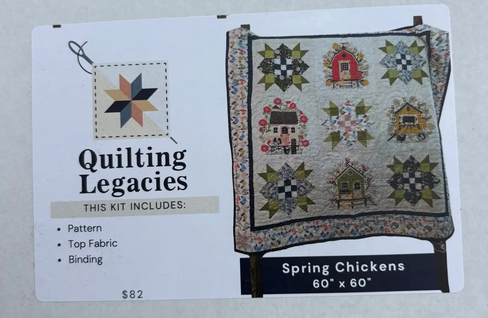 Quilting Legacies Spring Chickens quilt kit