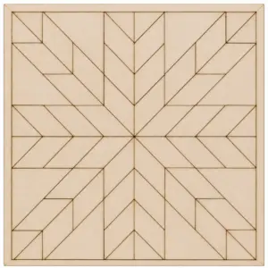 Light wood chevron star pattern in square